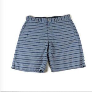 Nautica Shorts Mens‎ 34 Blue Striped Flat Front